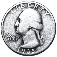 1935-S Washington Silver Quarter NICELY CIRCULATED