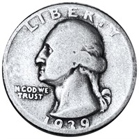 1939-D Washington Silver Quarter NICELY CIRCULATED