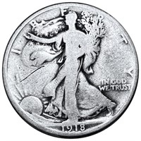 1918-D Walking Liberty Half Dollar NICELY CIRC