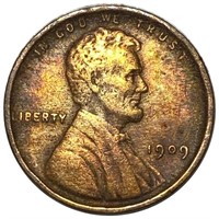 1909 V.D.B. Lincoln Wheat Penny LIGHT CIRC