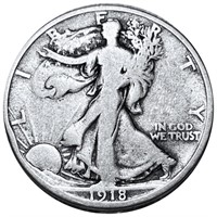 1918-S  Walking Half Dollar NICELY CIRCULATED