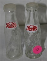 SET OF VTG GLASS PEPSI-COLA S/P SHAKERS