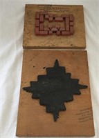 2 pcs. Antique Die Cut Paper Perforating Blocks