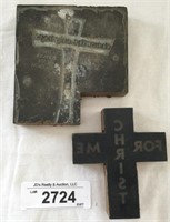 2 pcs. Vintage Religious Printing Blocks