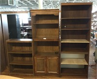 3 pcs. Bookshelves - One w/ Replacement Shelves
