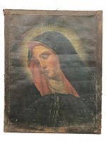 Madonna Del Dito Circa Late 1600’s Oil on Hemp