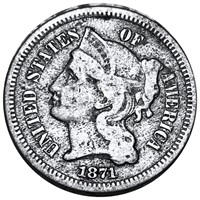 1871 Three Cent Nickel NICELY CIRCULATED