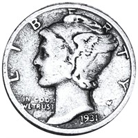 1931-S Mercury Silver Dime NICELY CIRCULATED