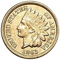 1863 Indian Head Penny CLOSELY UNCIRCULATED
