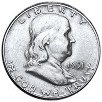 1851-S Franklin Half Dollar CLOSELY UNC