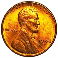 1948-S Lincoln Wheat Penny UNC RED