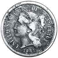 1881 Three Cent Nickel NICELY CIRCULATED