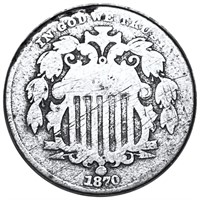 1870 Shield Nickel NICELY CIRCULATED