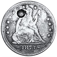 1873 Seated Liberty Quarter NICELY CIRCULATED