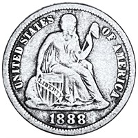 1888 Seated Liberty Dime NICELY CIRCULATED