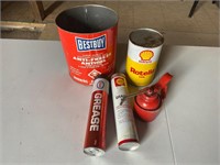 Oil cans , grease tubes & dispenser