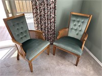(2) 25x21x38 Wood & Wicker Chairs