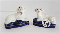 PAIR OF STAFFORDSHIRE SHEEP ORNAMENTS