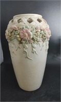 10" pink floral vase