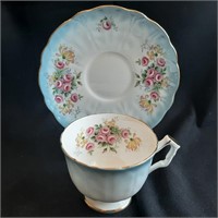 Aynsley Blue Fade Cup and Saucer