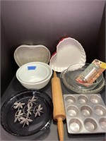 Baking plus lot - pans, rolling pin, and MORE