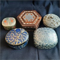 Middle Eastern and Asian Trinket Box Lot