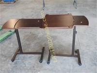 2 Rolling Hospital Bed Tables