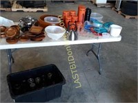 Canisters, Wood Dishes, cake plate, more