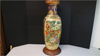 Chinese 25" Vase Decoration Bird Motif Jungle