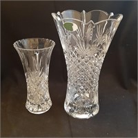 Pair of Lead Crystal Fluted Vases