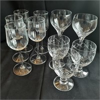 Lot of 10 Lovely Crystal Stemware Pieces