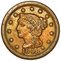 1848 Braided Hair Large Cent LIGHTLY CIRCULATED