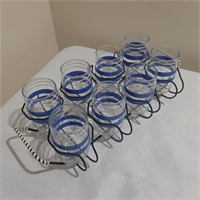 MCM Glass Set With Wire Carrier