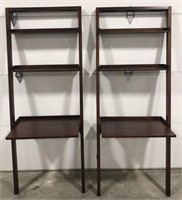 (L) Leaning Shelf For Wall. 77” x 30” x 25”.