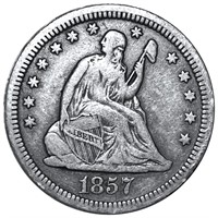 1857 Seated Liberty Quarter NICELY CIRCULATED