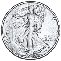 1945-S Walking Half Dollar NEARLY UNC