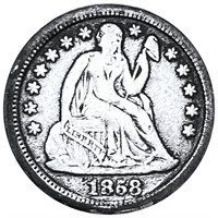 1868 Seated Liberty Dime NICELY CIRCULATED