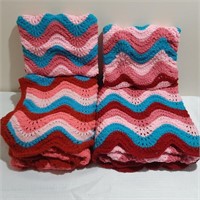 Hand Knit Matching Throws and Pillows