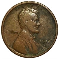 1914-S Lincoln Wheat Penny LIGHTLY CIRCULATED