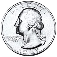 1945-D Washington Silver Quarter UNCIRCULATED