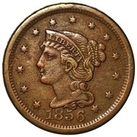 1856 Braided Hair Large Cent ABOUT UNCIRCULATED