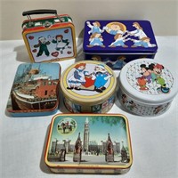 Lot of 6 Vintage Collector Tins