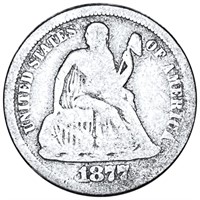 1877 Seated Liberty Dime NICELY CIRCULATED