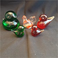 Blown Glass Bird Figurines