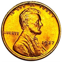 1927 Lincoln Wheat Penny GEM BU RED