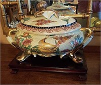 Tureen and Wood Stand