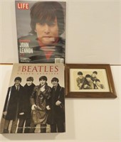 Beatles Vintage Framed Photo + Hardcover Book +1