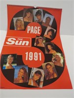 1991 The SUN Page 3 British Calendar 16x22"