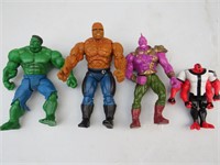 Super Hero Action Figure Lot Thing Hulk & Villians