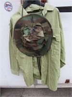 Military Surplus Lot Army Shirt 2 Pants & Camo Hat